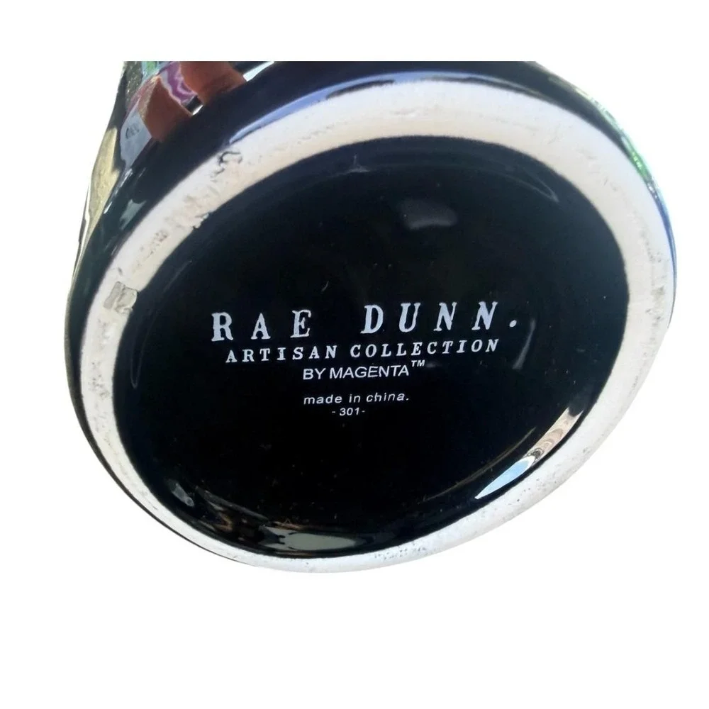 Rae Dunn TOXIC Black Ceramic Bottle Vase Halloween Decor